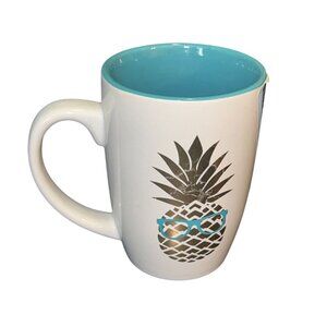 Pineapple Ceramic Coffee Mug With Blue Interior